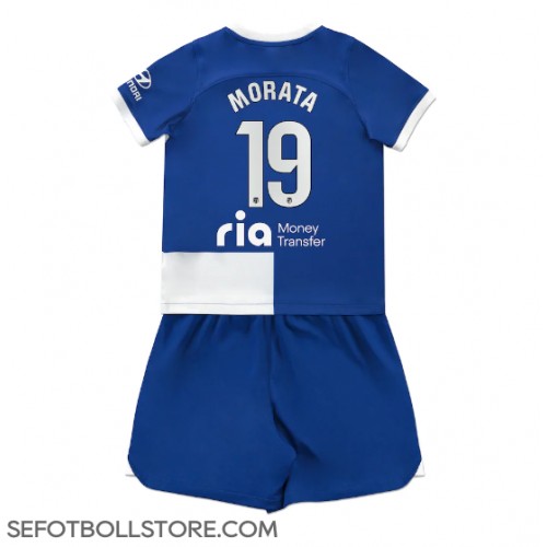 Atletico Madrid Alvaro Morata #19 Replika babykläder Bortaställ Barn 2023-24 Kortärmad (+ korta byxor)